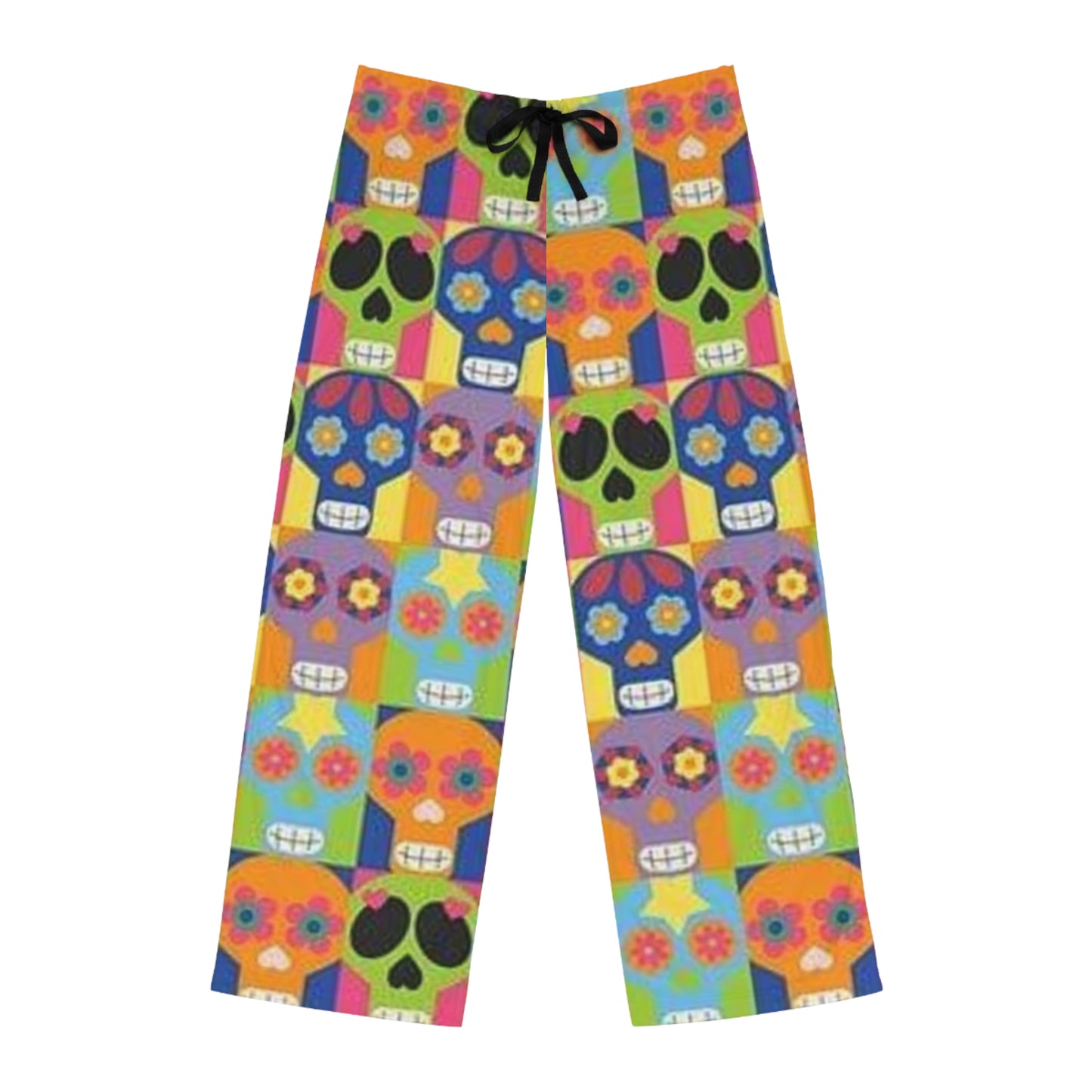 Colorful Skull Print Men's Pajama Pants - Perfect for Halloween and Casual Comfort