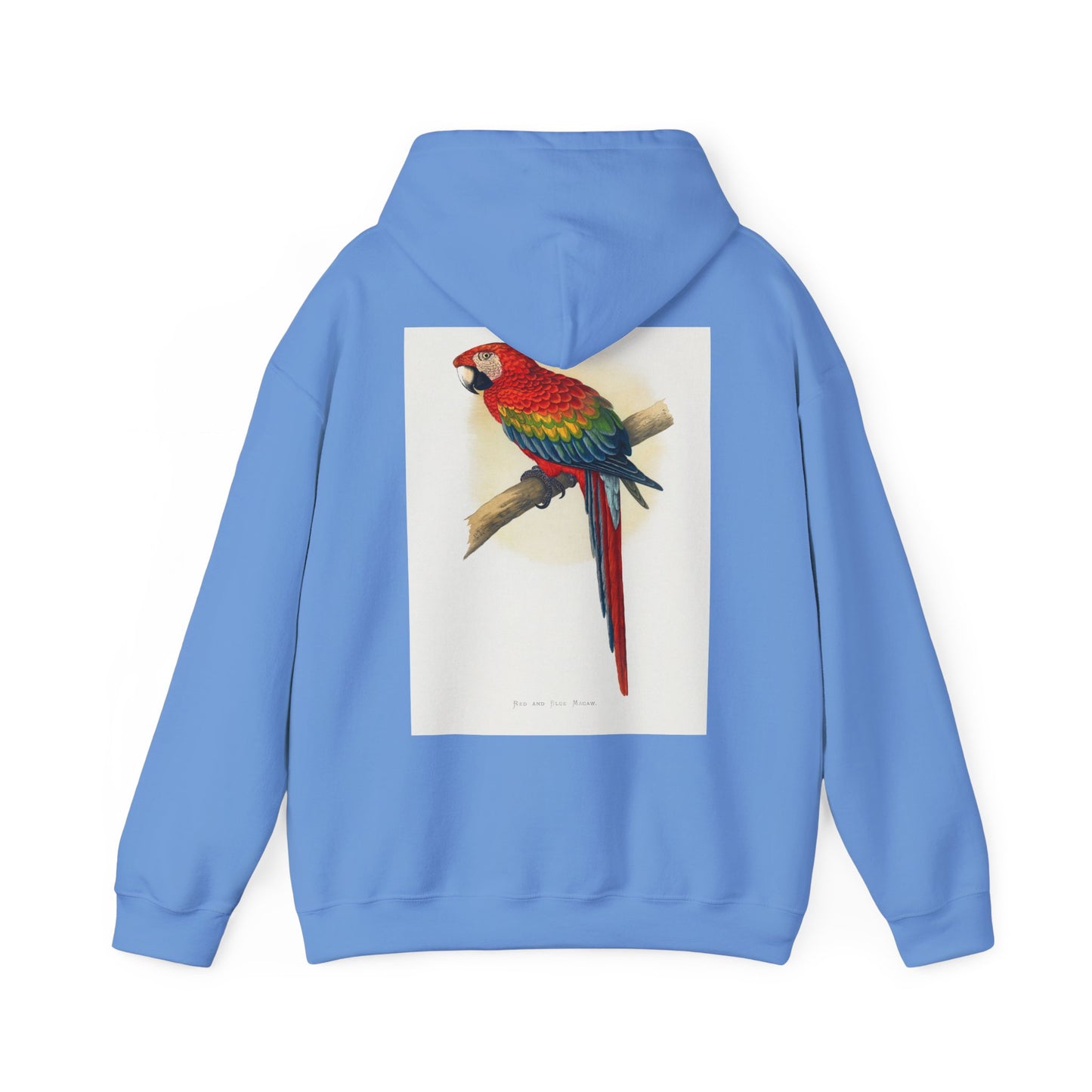 Colorful Parrot & Heart Hoodie - Unisex Heavy Blend Sweatshirt, Tropical Vibe Apparel, Perfect for Animal Lovers, Gift for Birthdays and Holidays