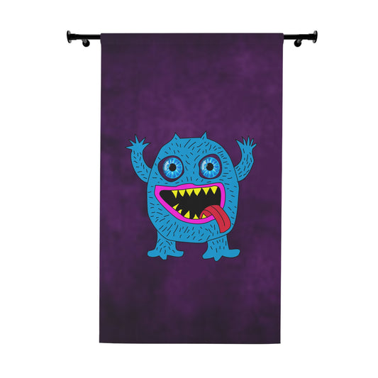 Blue Monster Red Tongue Window Curtains (1 Piece) Water Milk Juice Water Ice Cream Soup :))