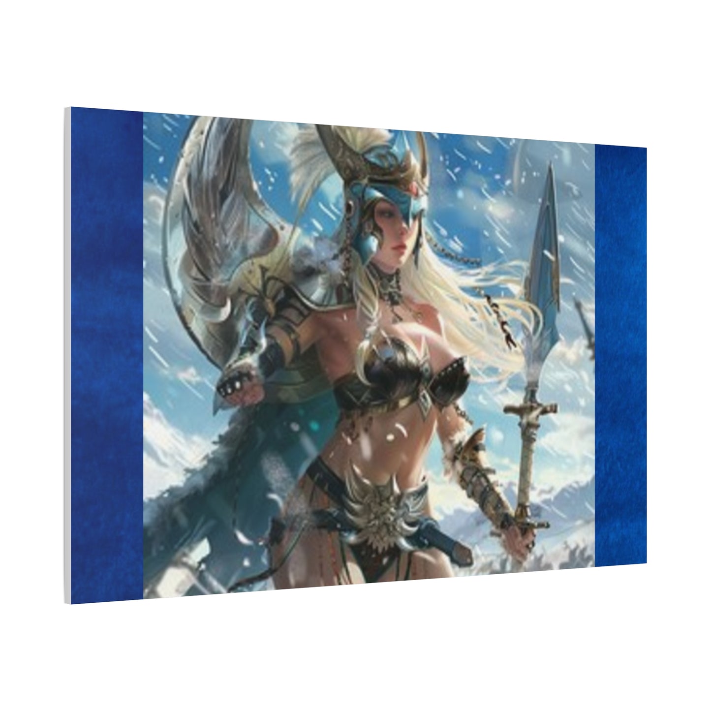 Fantasy Warrior Woman Canvas Art Print, Wall Decor for Gamers, Bold Room Aesthetic, Gift for Art Lovers, Home Office Decoration, Unique Wall Art