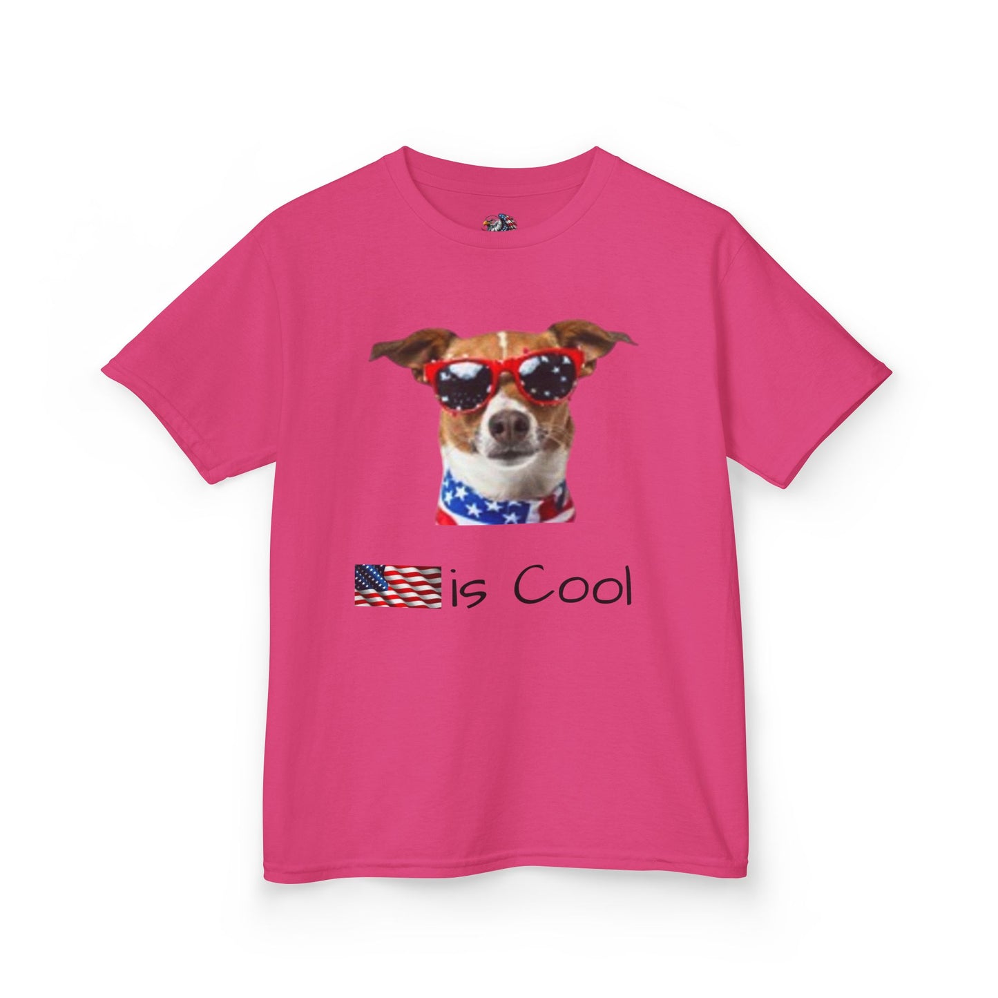 Patriotic Dog Kids Tee, Cute Graphic T-Shirt, Kids Independence Day Shirt, Fun Summer Tee, Animal Lover Gift