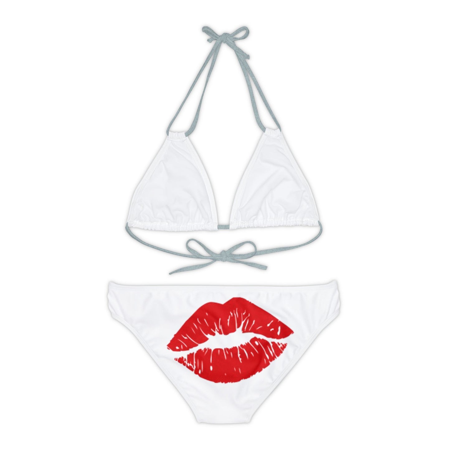 Conjunto de bikini de tiras Labios rojos Bésame nena