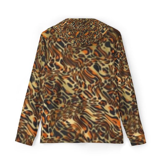 Men's Wild Animal Print Warmup Hoodie - Stylish Sportswear for Nature Lovers