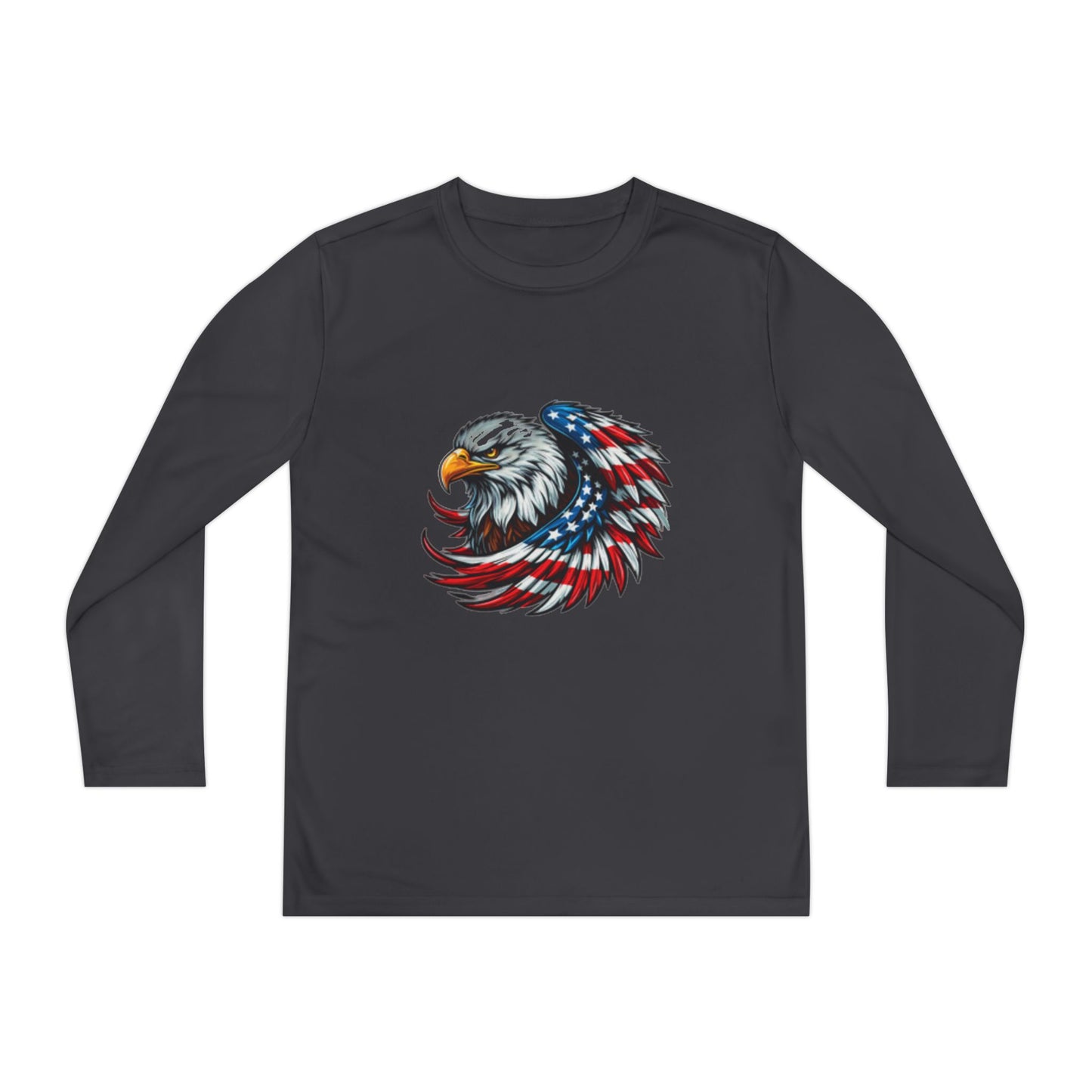Youth Long Sleeve Tee - Patriotic Eagle & Fun Dog Design, USA Flag Apparel for Independence Day, Gifts for Kids, Casual Wear, Cool Tee