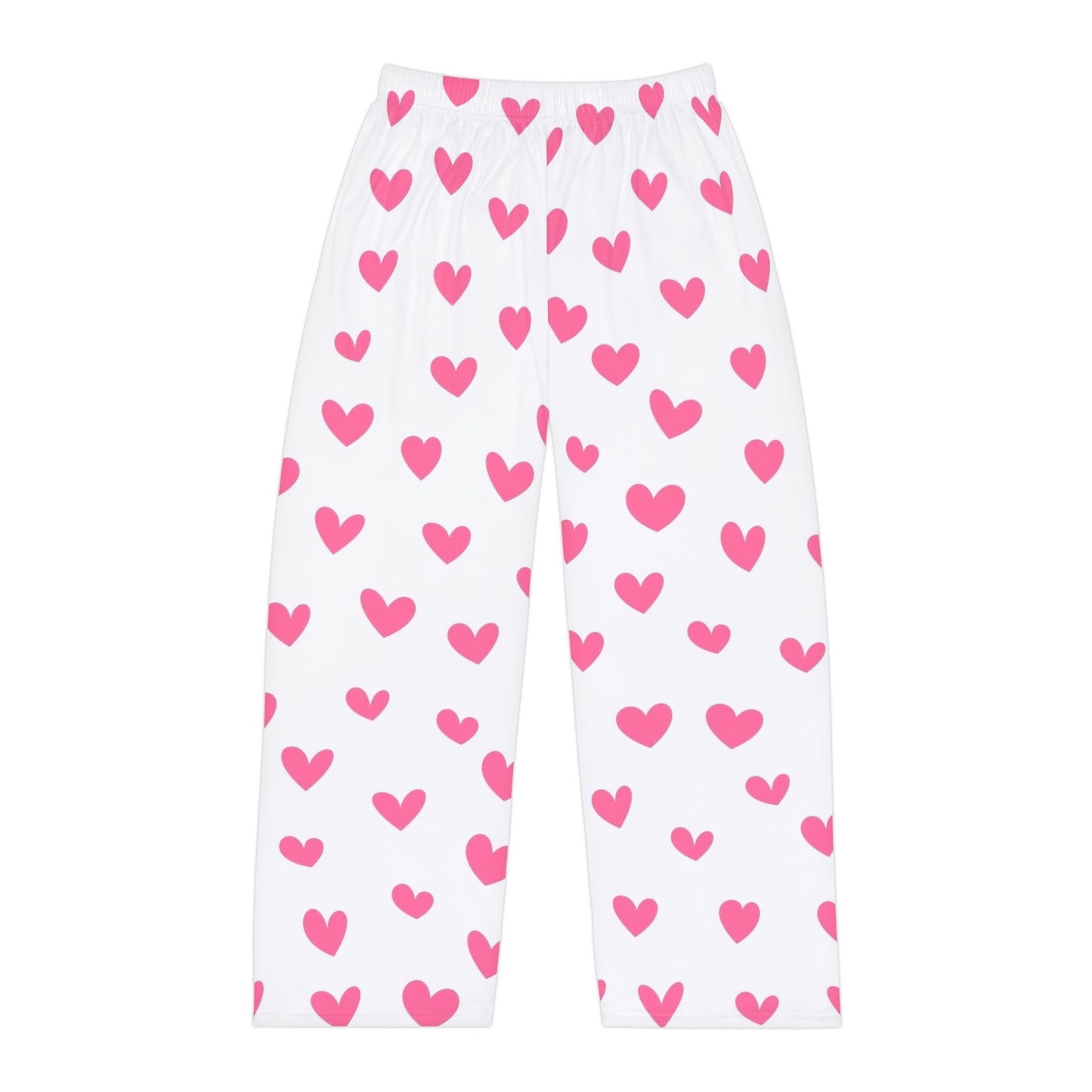 Pantalones de pijama para hombre con corazones rosas