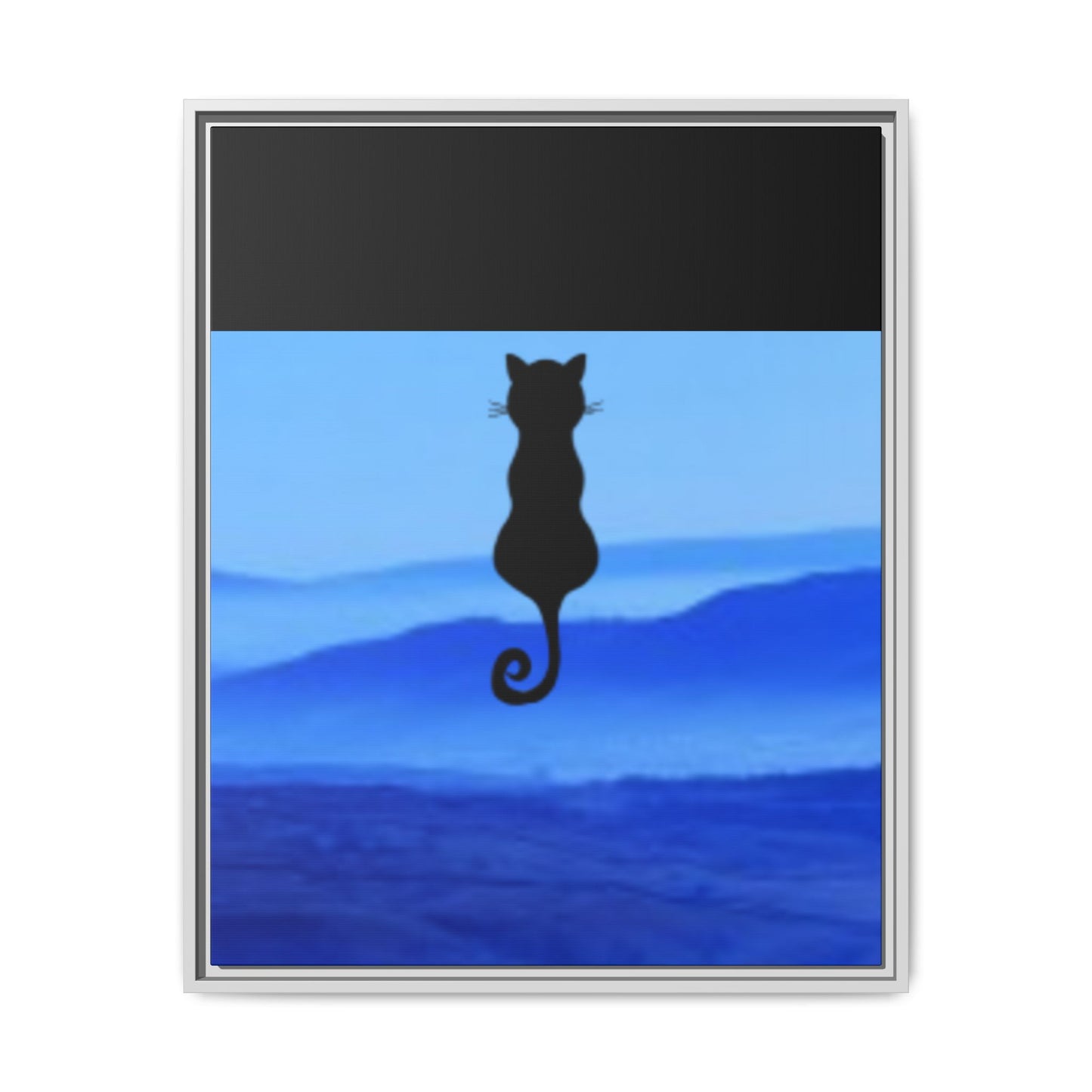 Framed Cat Silhouette Art Print, Wall Decor, Cat Lover Gift, Home Office Art, Pet Memorial