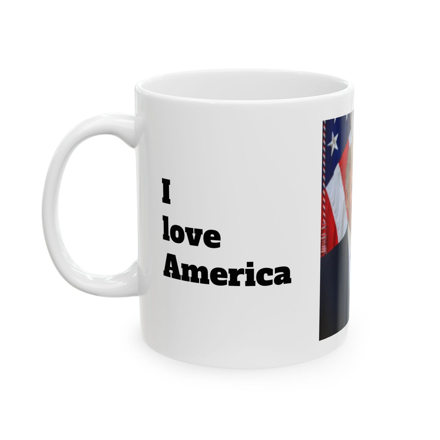 Tasse en céramique, 11 oz Président Donald J Trump J'aime l'Amérique