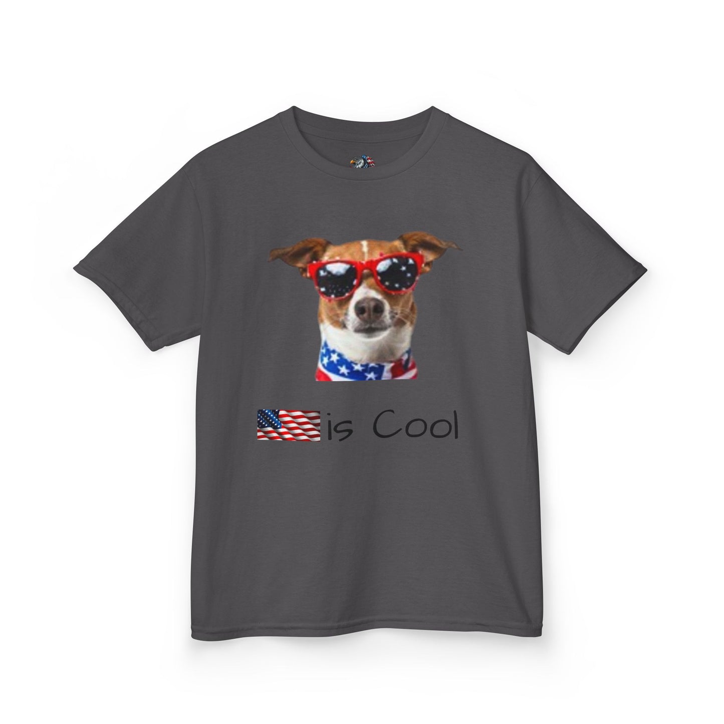 Patriotic Dog Kids Tee, Cute Graphic T-Shirt, Kids Independence Day Shirt, Fun Summer Tee, Animal Lover Gift