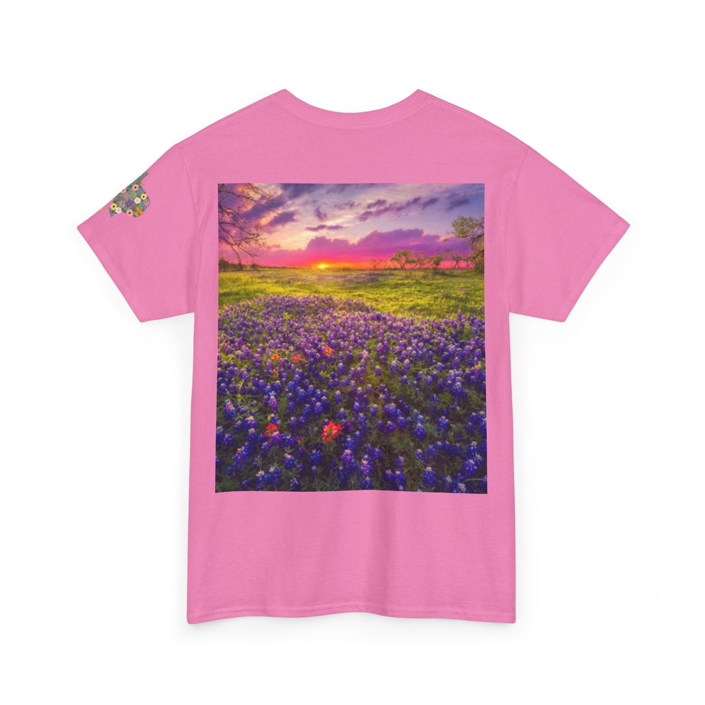 Sunflower Bluebonnets Texas, Customizable T-Shirt for Gardening Lovers, Casual Wear, Gift for Nature Enthusiasts, Spring Fashion