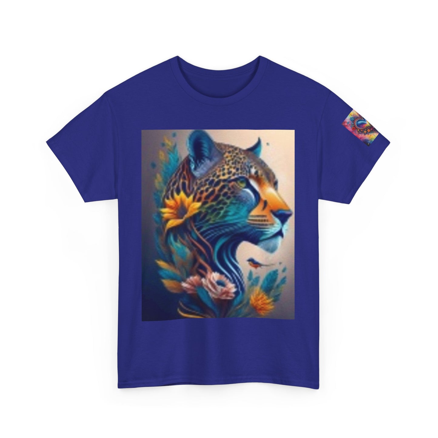 Camiseta unisex de algodón grueso con arte vibrante de la selva: camiseta gráfica inspirada en la naturaleza 