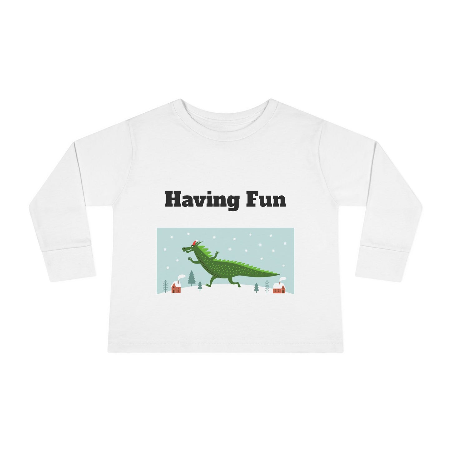 Camiseta de manga larga para niños pequeños Dinosaurio divirtiéndose