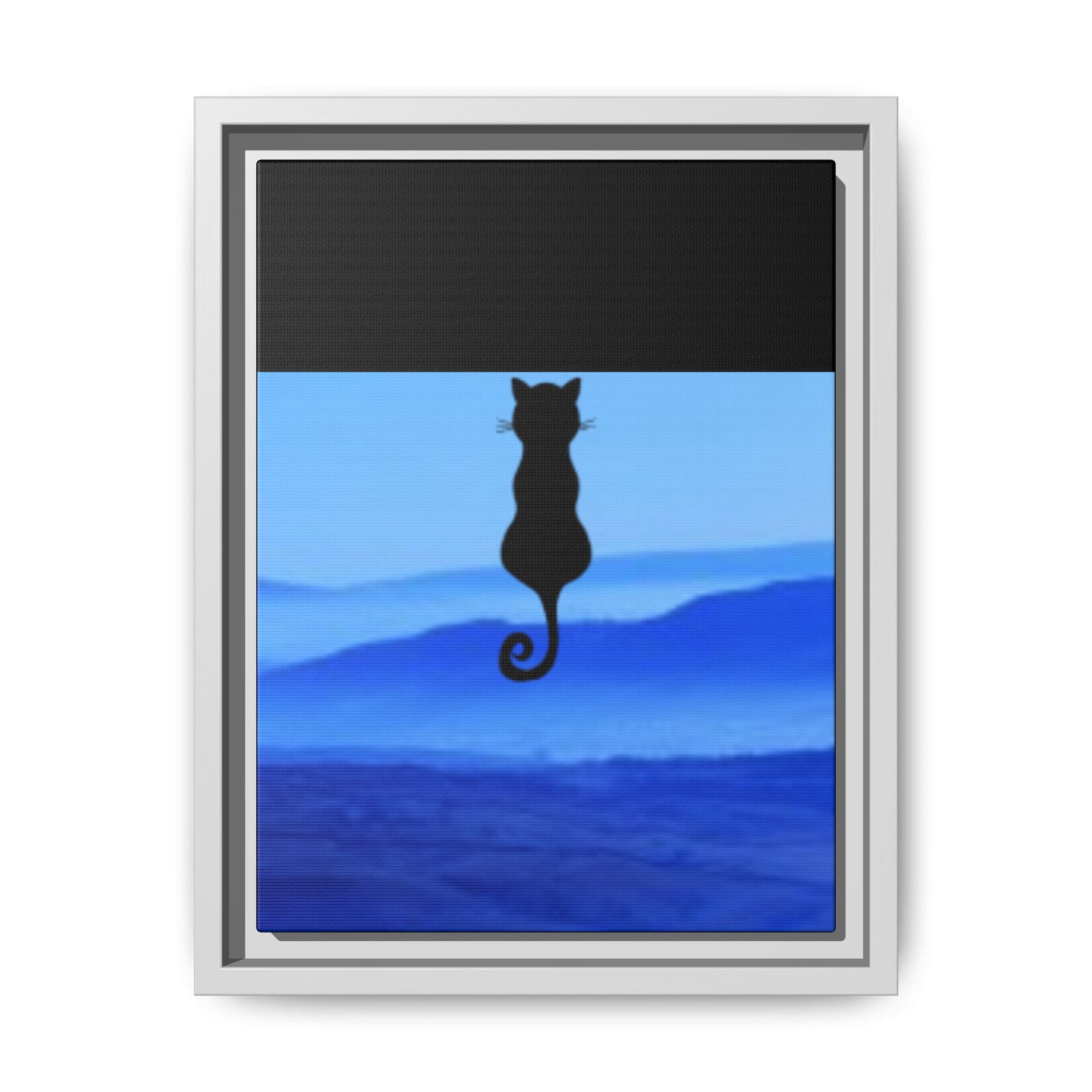 Framed Cat Silhouette Art Print, Wall Decor, Cat Lover Gift, Home Office Art, Pet Memorial