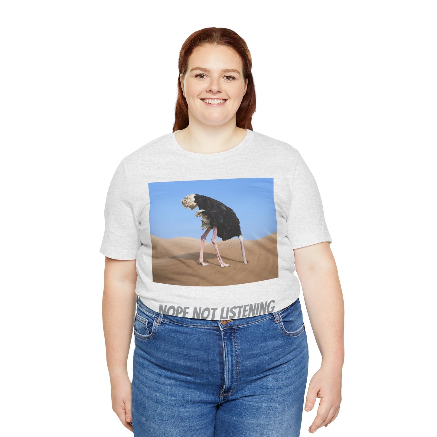 Camiseta avestruz no, no escucho