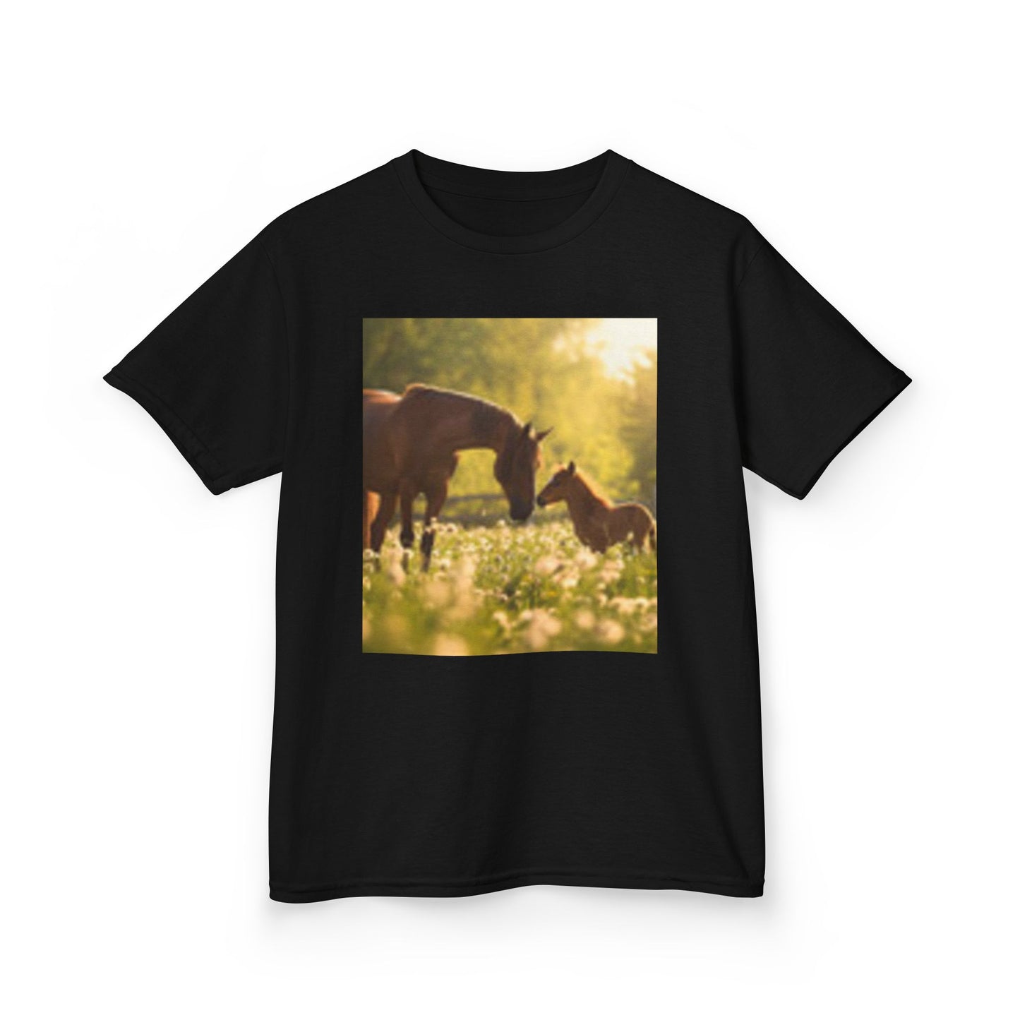 Kids Horse Lover Tee - Adorable Nature Photography for Young Equestrians