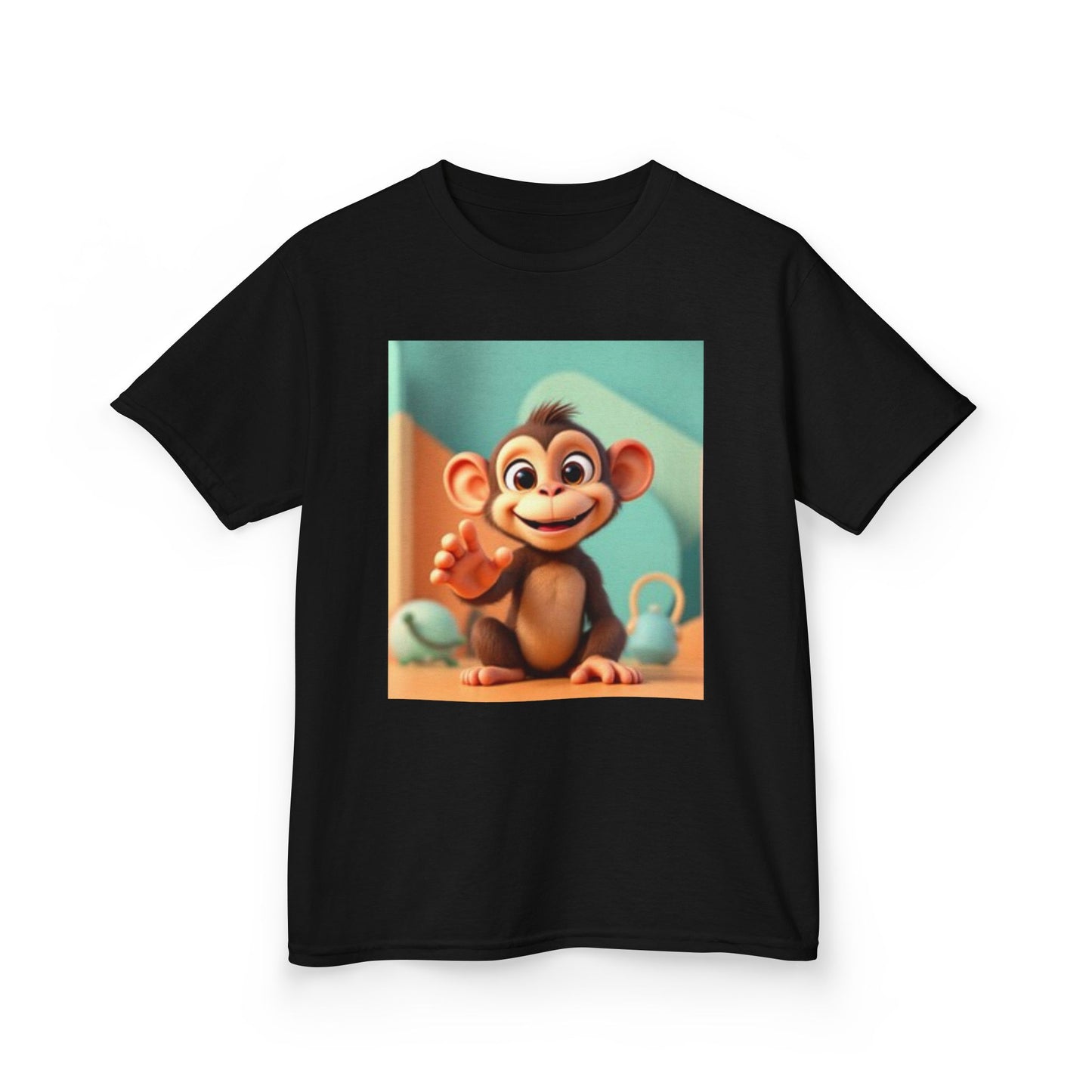 Kids Fun Monkey & Colorful Heart Heavy Cotton™ Tee