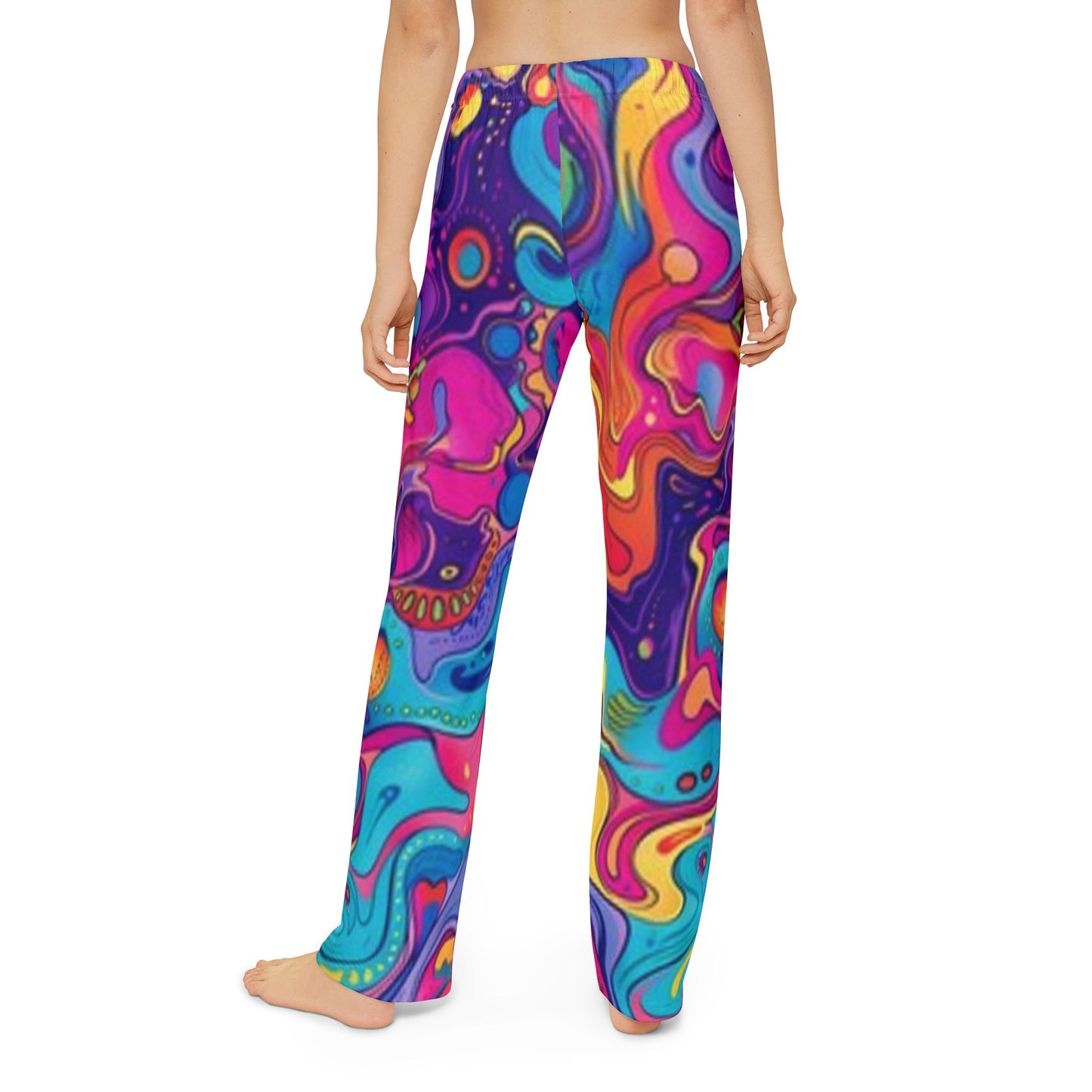 Pantalones de estar por casa para niños de colores vibrantes: diseño de remolino para mayor comodidad y diversión.