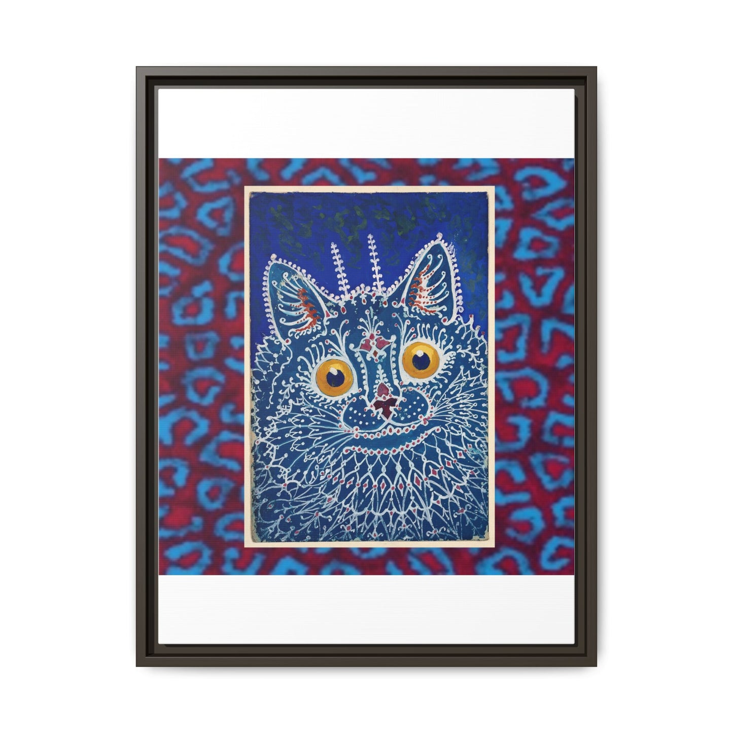 Colorful Cat Framed Matte Canvas Art - Whimsical Home Decor