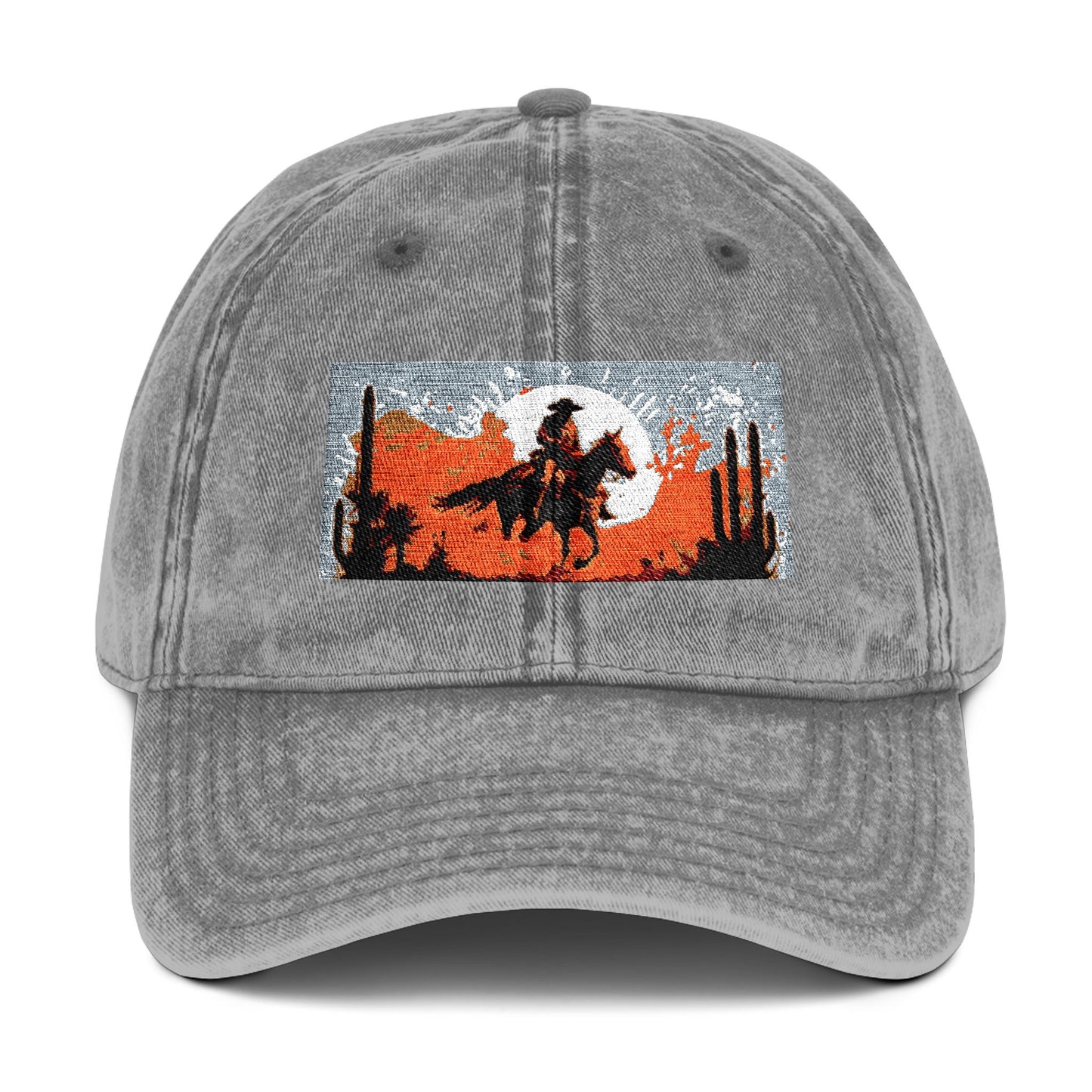 Vintage Western Embroidered Cap - Rustic Cowboy Design