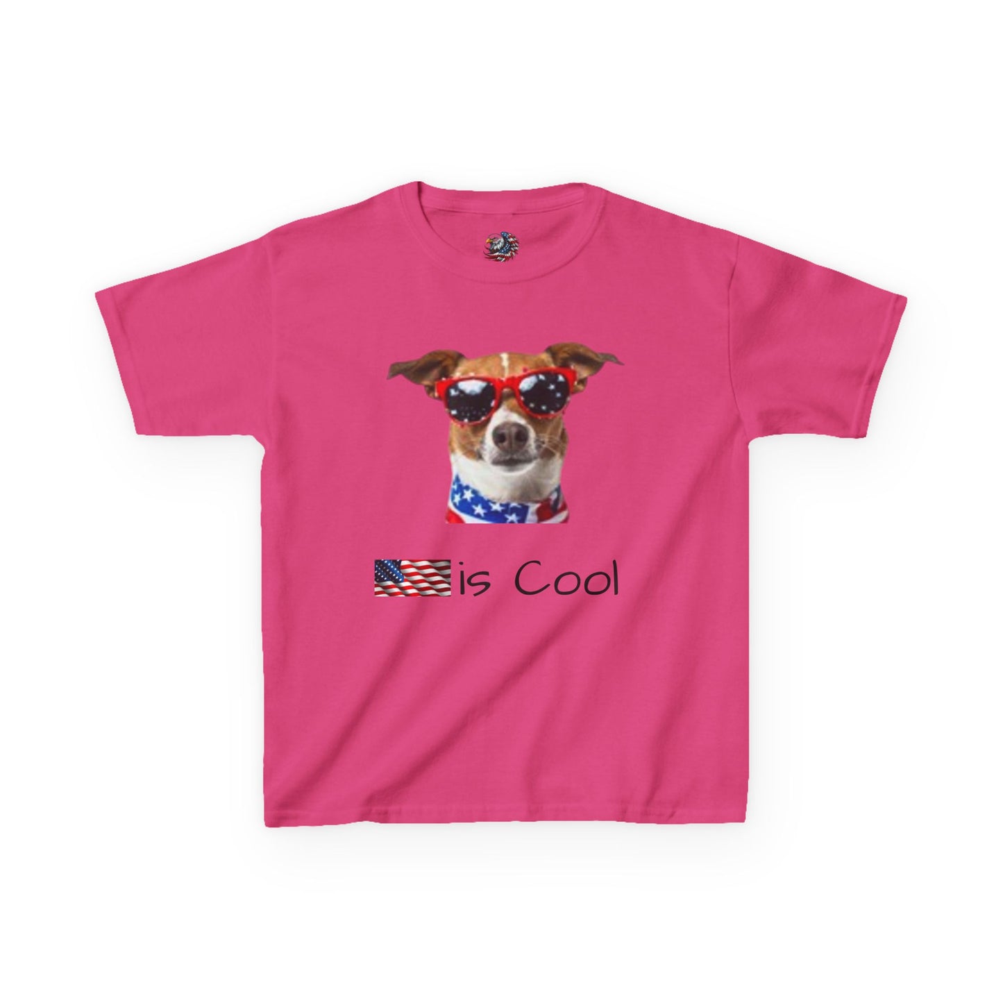 Patriotic Dog Kids Tee, Cute Graphic T-Shirt, Kids Independence Day Shirt, Fun Summer Tee, Animal Lover Gift