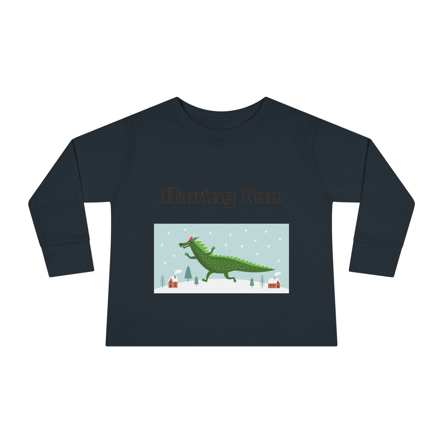 Camiseta de manga larga para niños pequeños Dinosaurio divirtiéndose