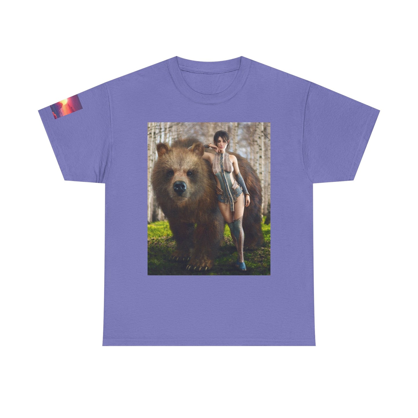 Sexy Girl & Bear Unisex T-shirt | Nature Inspired T-Shirt, Casual Gift, Unique Design, Eco-Friendly Fashion, Outdoor Lover Apparel