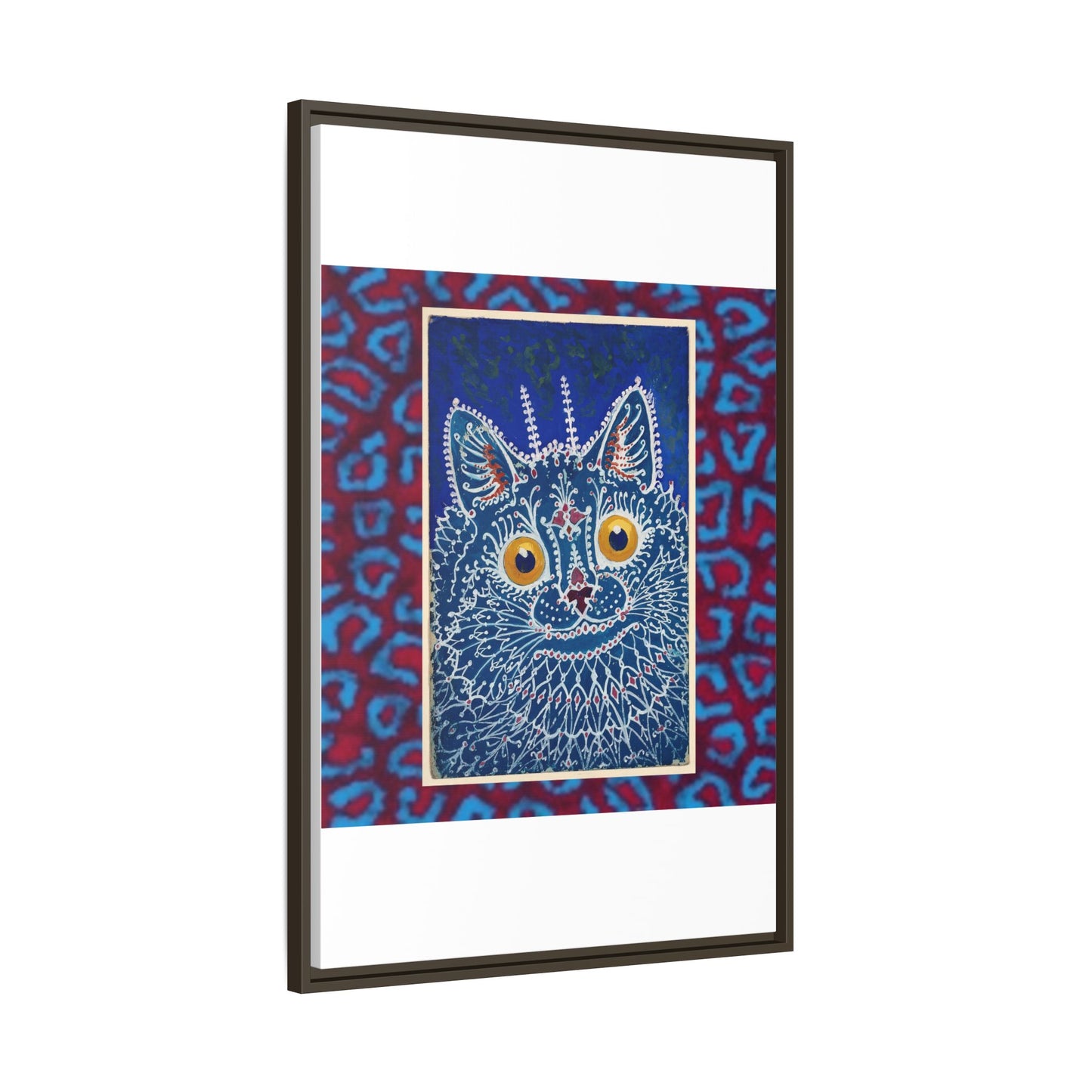 Colorful Cat Framed Matte Canvas Art - Whimsical Home Decor