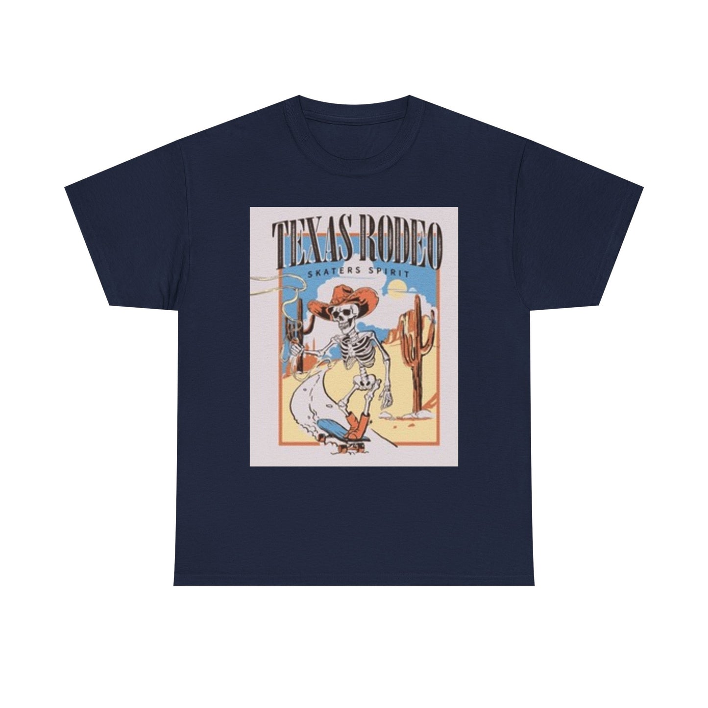 T-shirt unisexe en coton épais Texas Rodeo - Motif squelette 