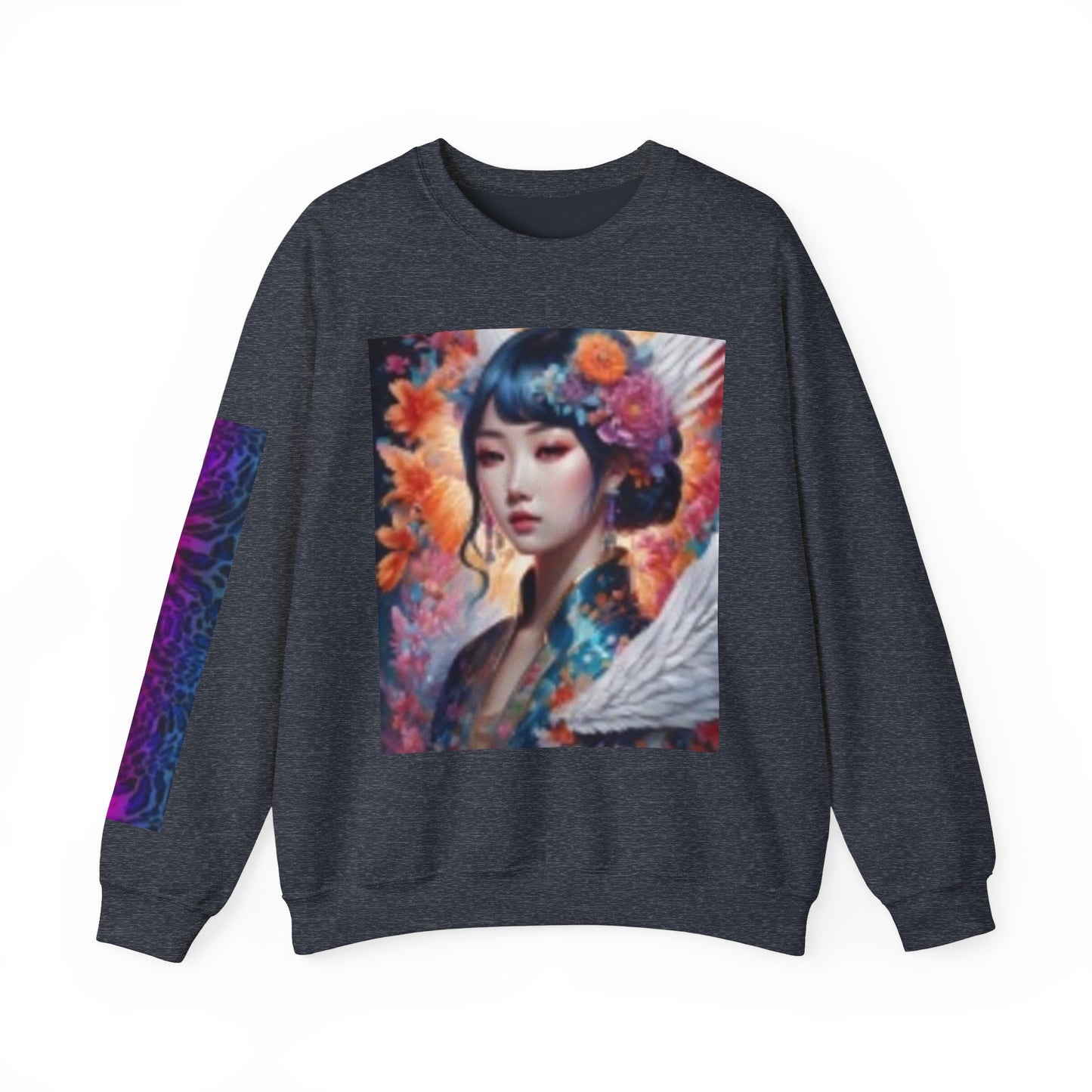 Sweat-shirt ras du cou unisexe artistique - Motifs floraux et naturels 