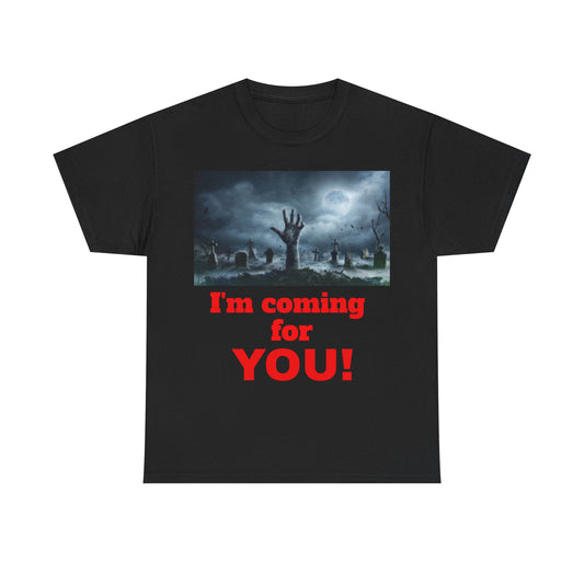 Graveyard with Hand Unisex Heavy Cotton T-shirt Halloween Scary!
