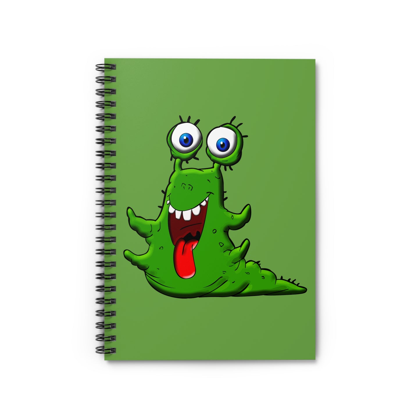 Cuaderno espiral verde divertido extraterrestre