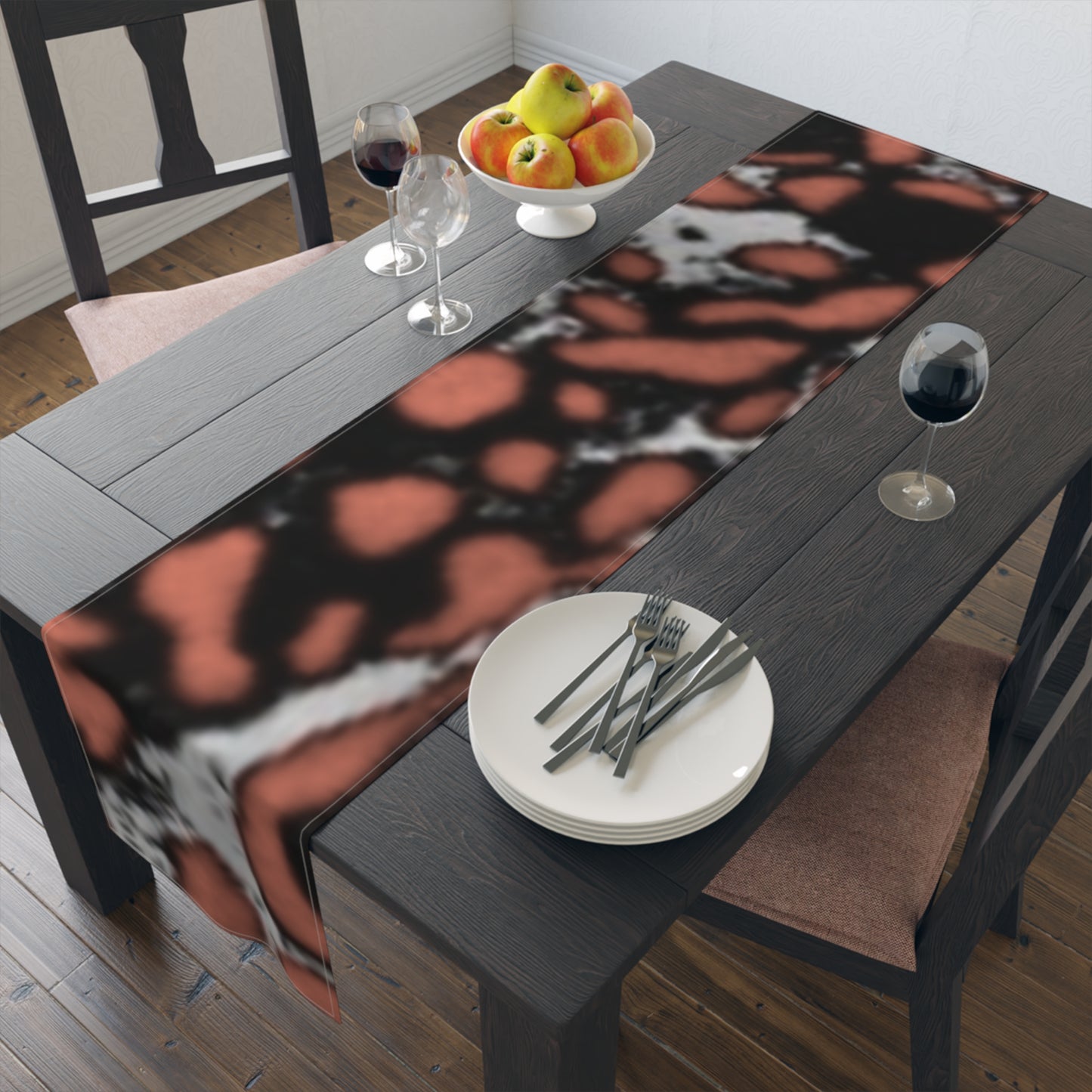 Abstract Coral Table Runner - Modern Home Decor for Stylish Dining