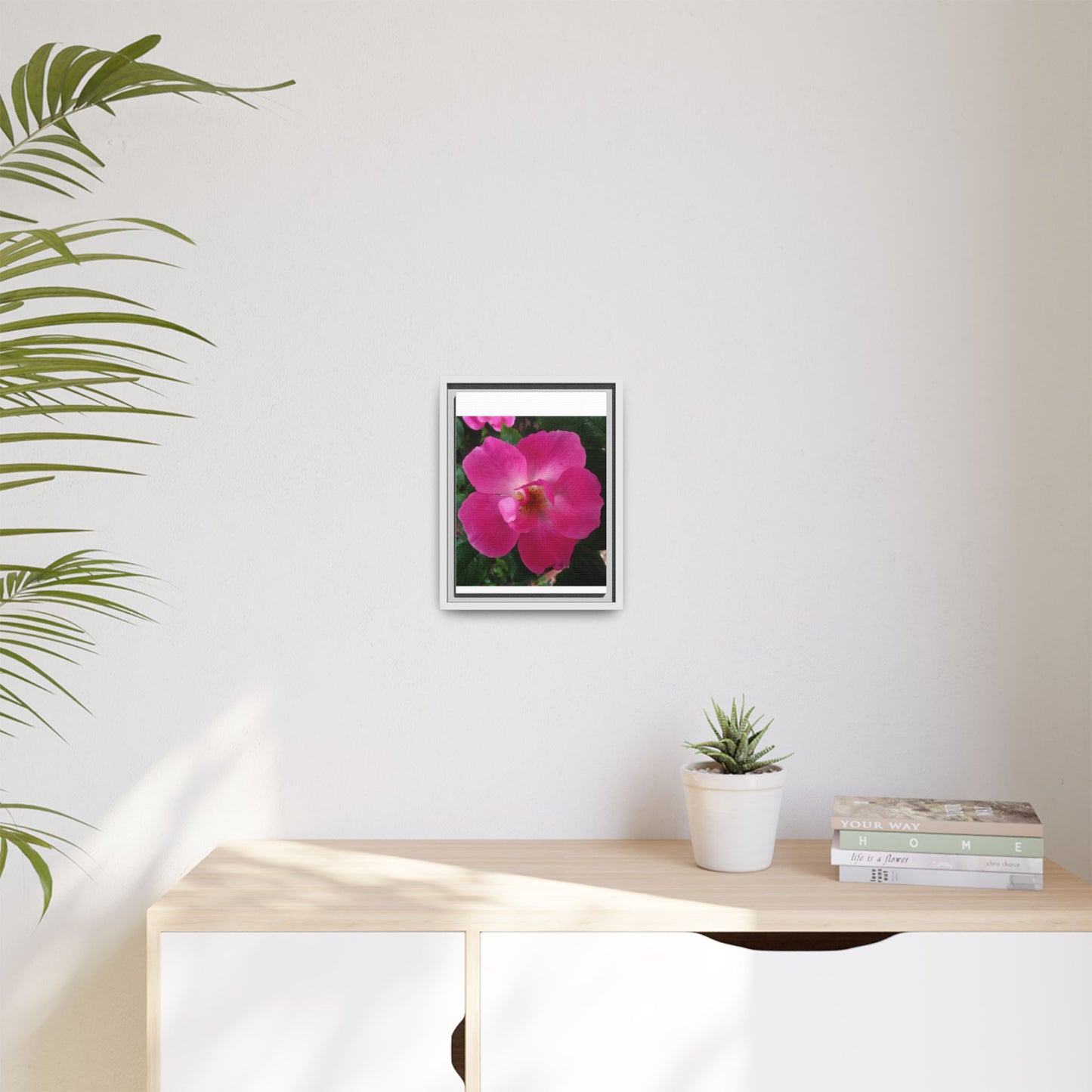 Framed Floral Canvas Art Print | Vibrant Pink Flower Decor, Wall Art for Home, Gift for Her, Mother's Day, Birthday