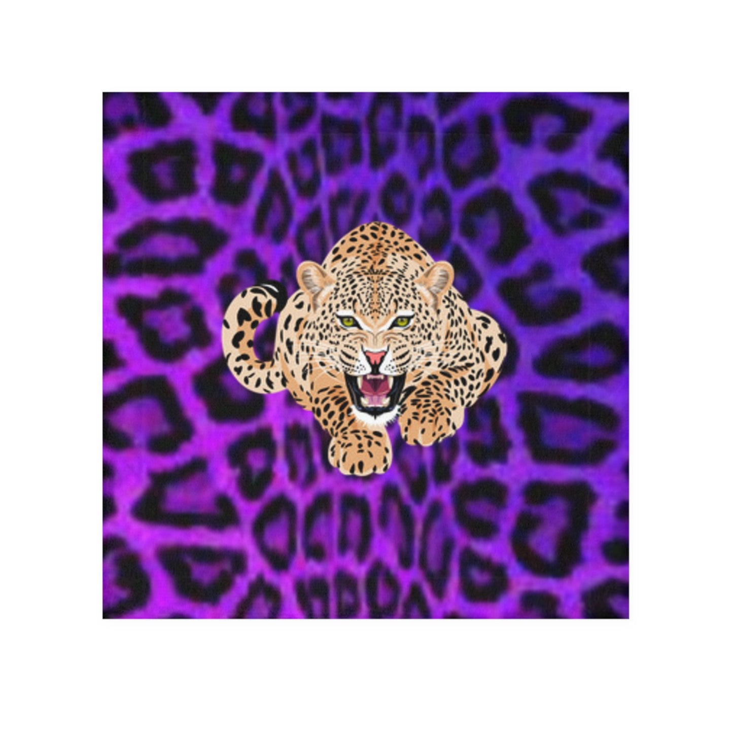 Toalla facial de leopardo salvaje - Estampado animal morado intenso para el hogar o el gimnasio 