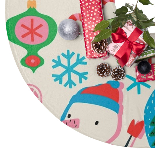 Holiday Print Christmas Tree Skirts