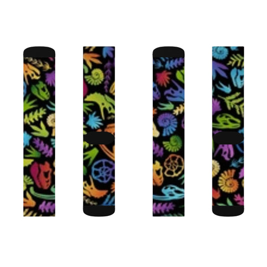 Colorful Nature-Dinosaur/ Vibrant Patterned Socks for Gifts, Homewear, Eco-Friendly, Fashion, Holiday Apparel