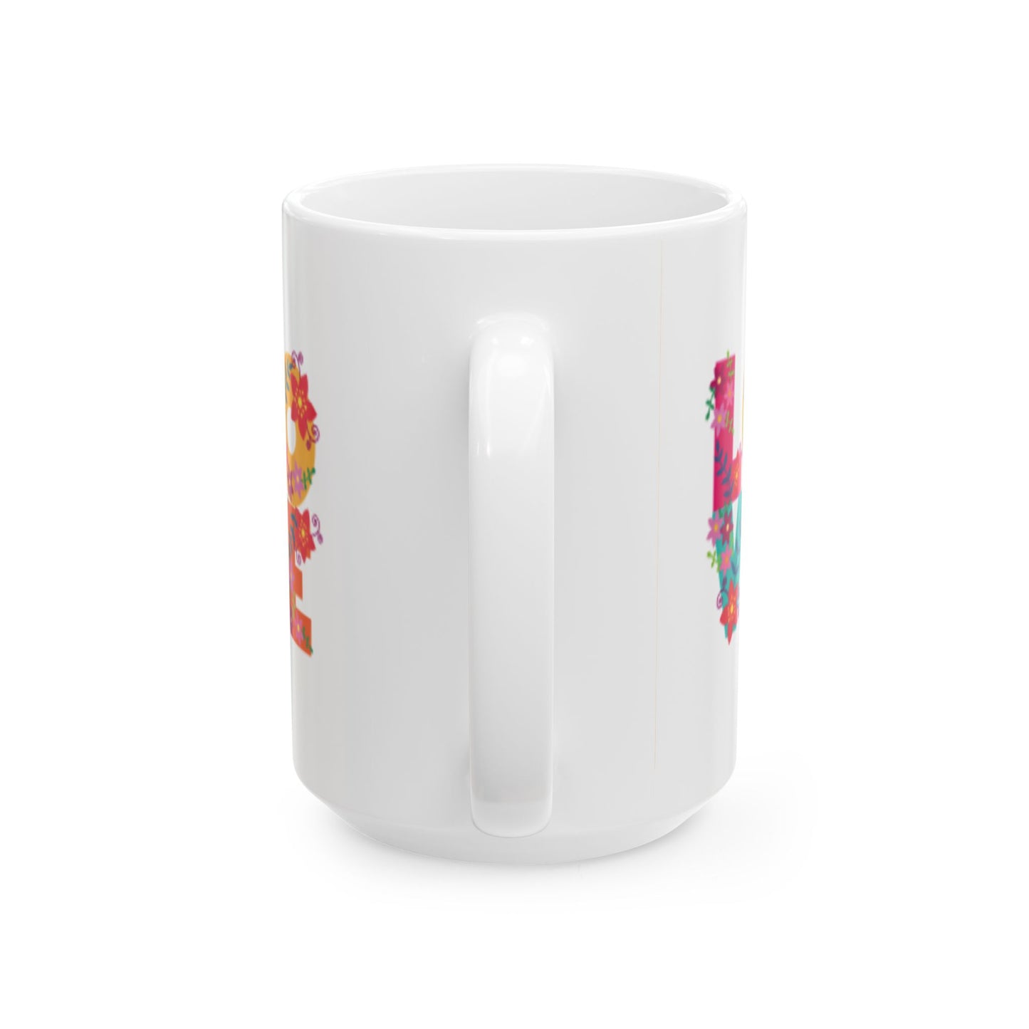 Colorful Floral Rainbow Ceramic Mug - 11oz & 15oz, Perfect Gift for Nature Lovers