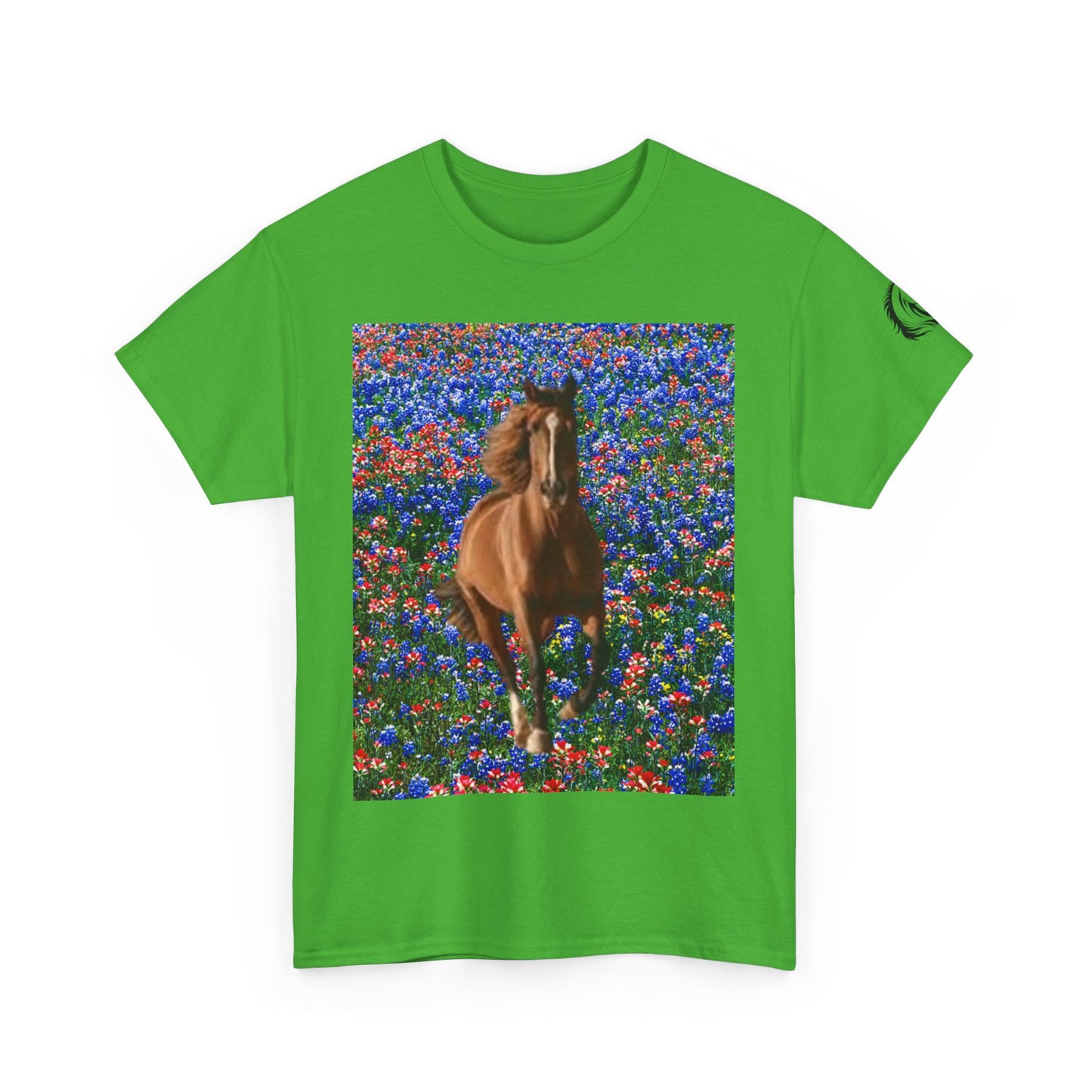 Camiseta unisex de algodón grueso Wild Horse Spirit: camiseta gráfica inspirada en la naturaleza