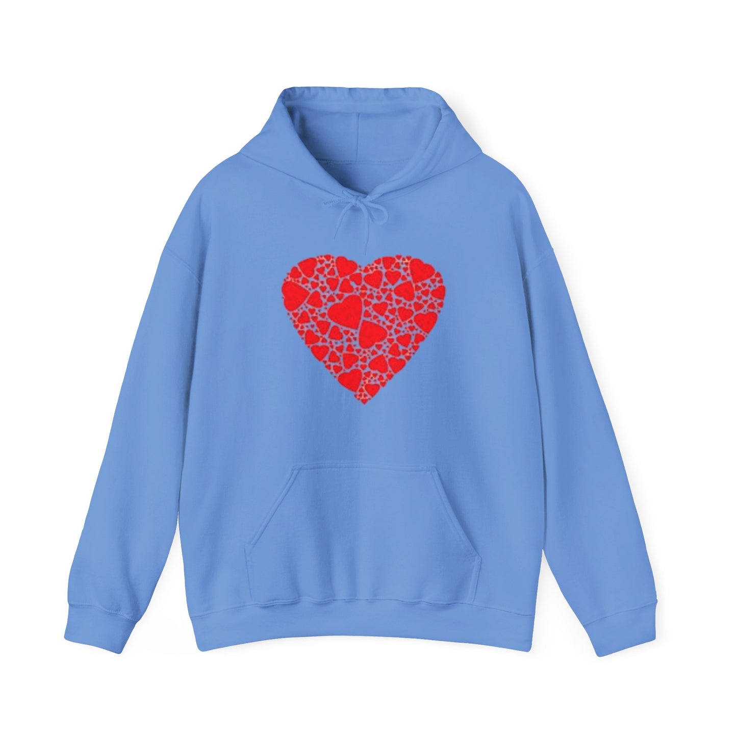 Colorful Parrot & Heart Hoodie - Unisex Heavy Blend Sweatshirt, Tropical Vibe Apparel, Perfect for Animal Lovers, Gift for Birthdays and Holidays