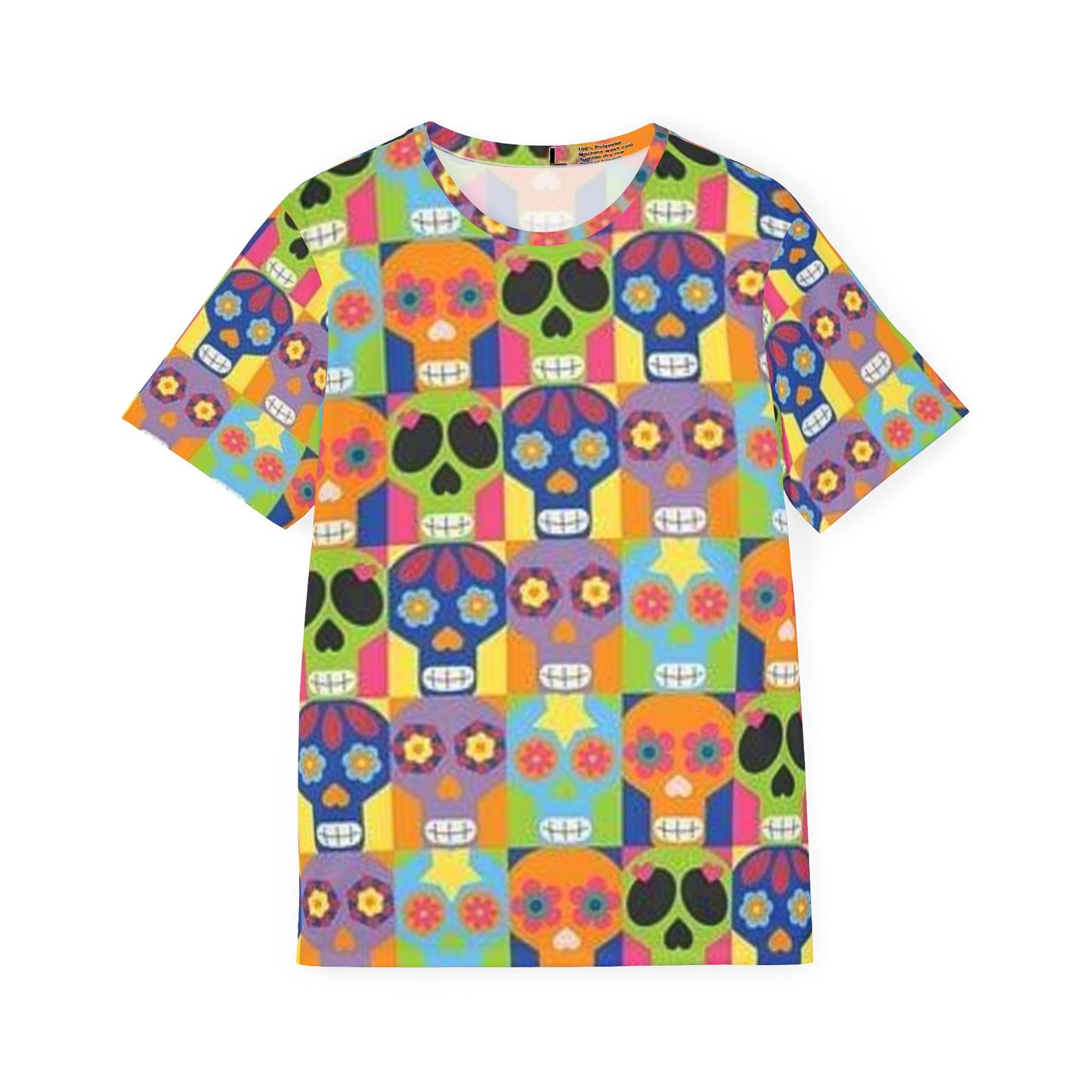 Colorful Skull Sports Jersey - Men's Performance T-shirt for Festivals & Celebrations