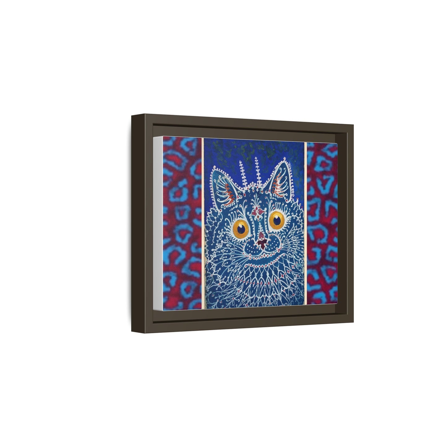 Colorful Cat Framed Matte Canvas Art - Whimsical Home Decor