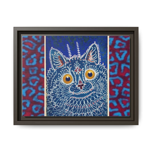 Colorful Cat Framed Matte Canvas Art - Whimsical Home Decor