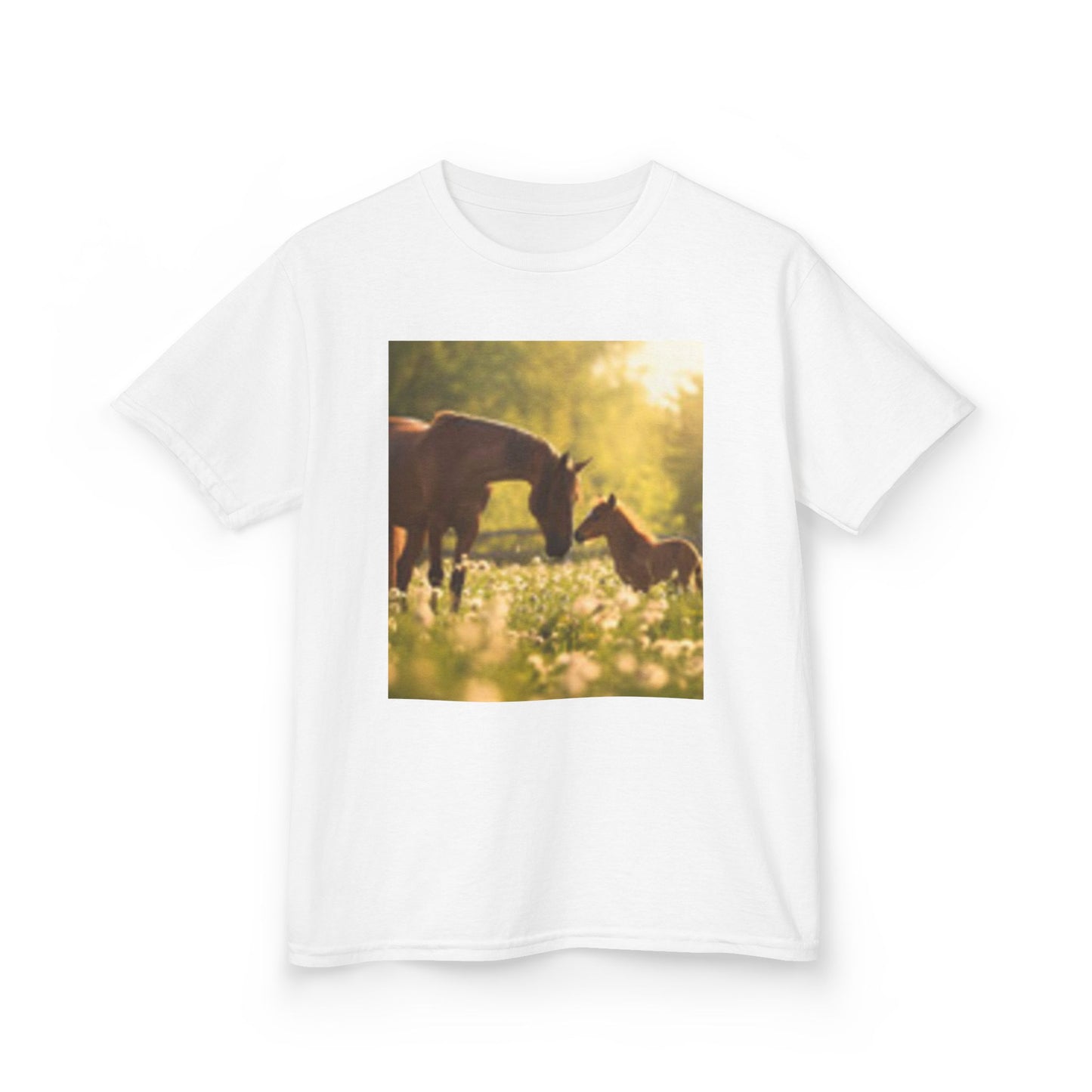Kids Horse Lover Tee - Adorable Nature Photography for Young Equestrians