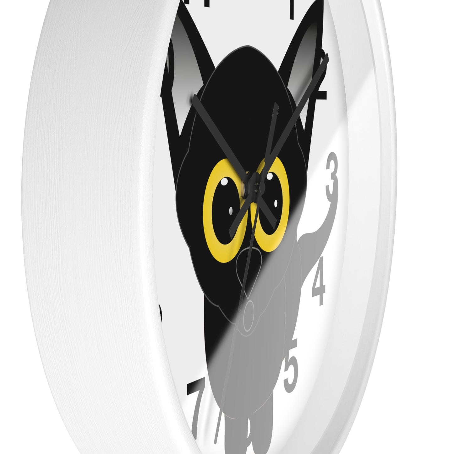 Wall clock Black Cat with Large Eyes