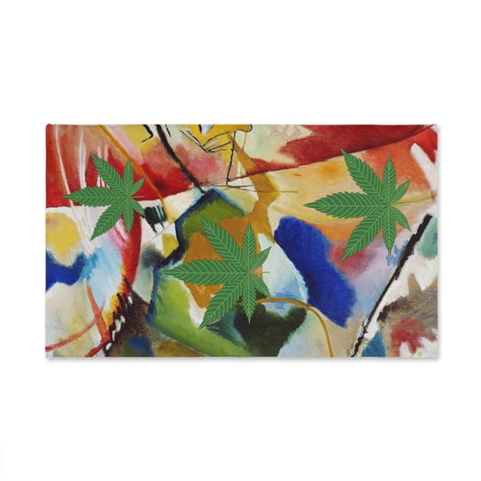 Hand Towel 16"x28" Size Multi Color Marijuana Leaf Matching Bath and Face Towel