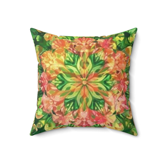 Vibrant Floral Square Pillow, Home Decor Accent, Cozy Couch Cushion, Bohemian Pillow, Gift for Flower Lovers, Decorative Throw Pillow