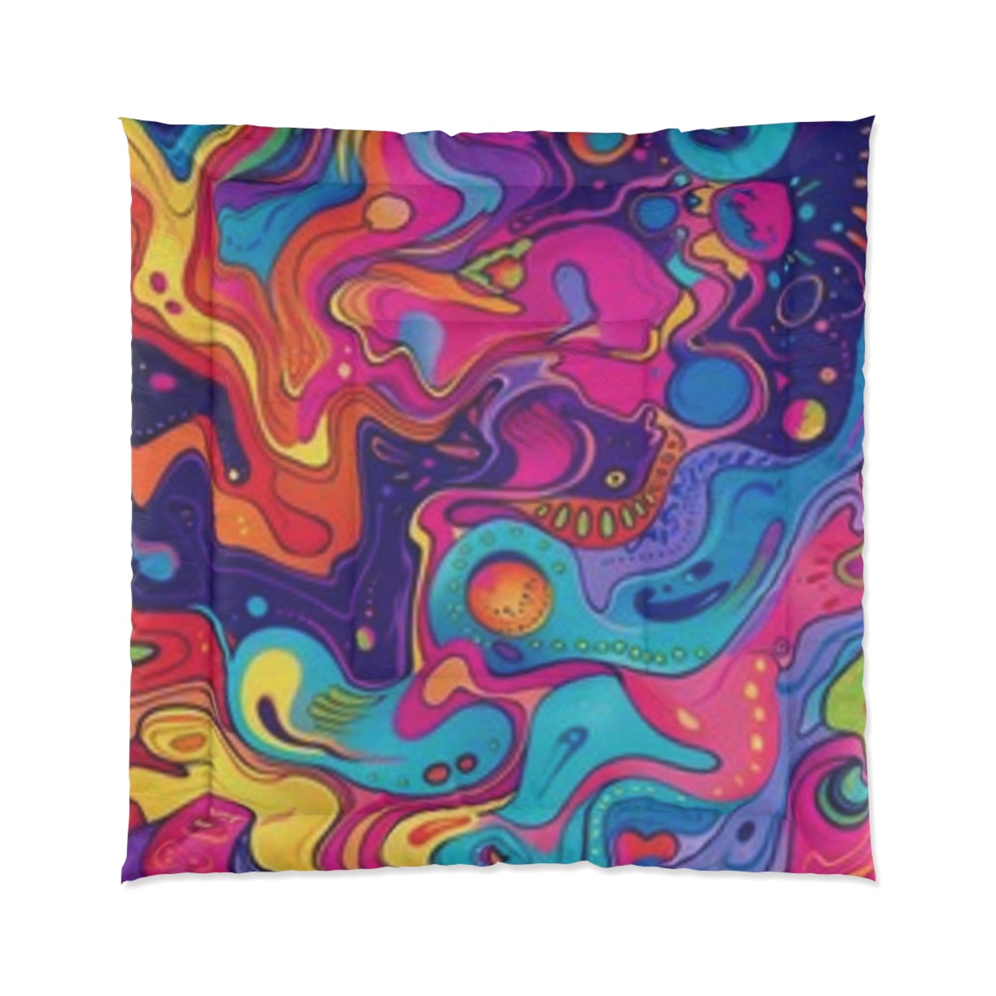 Colorful Psychedelic Comforter - Vibrant Bohemian Bedding for a Cozy Home