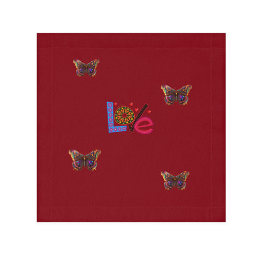 Colorful Love Butterfly Face Towel | Vibrant Bath Accessory, Cute Gift, Home Décor, Spa Essential, Valentine's Day Decor