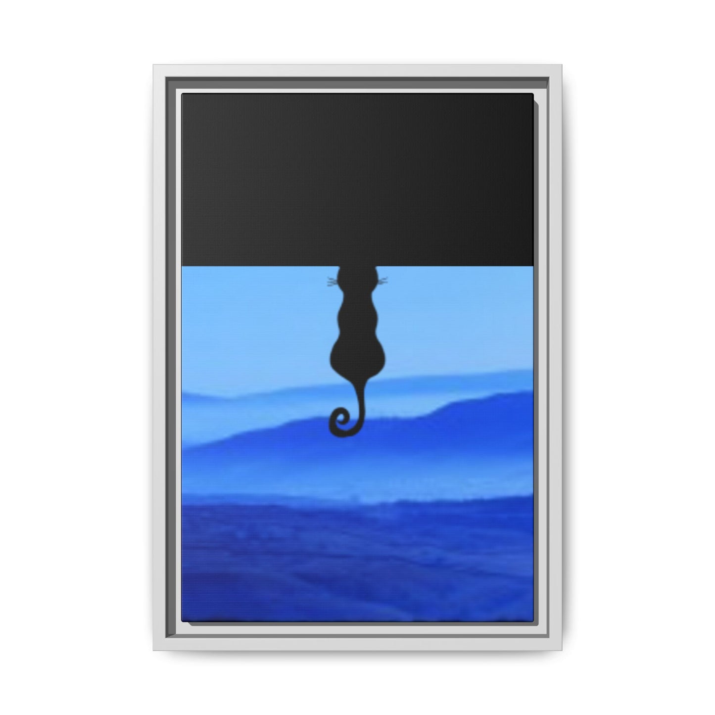 Framed Cat Silhouette Art Print, Wall Decor, Cat Lover Gift, Home Office Art, Pet Memorial