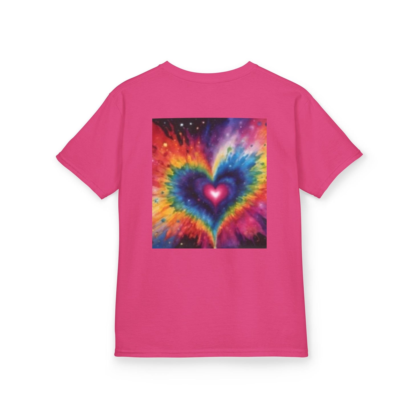 T-shirt enfant - « Bonjour soleil » et motifs cœurs colorés - Tenue d'été amusante et ludique