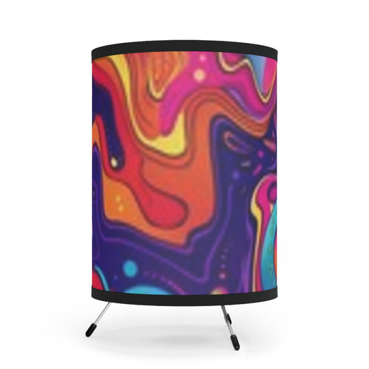Colorful Tripod Lamp with High-Res Printed Shade – Mood-Enhancing Lighting for Home Decor